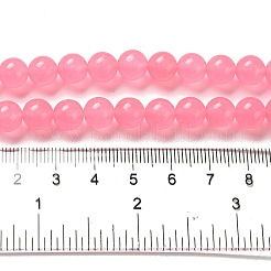 Chapelets de perles rondes en jade blanc naturel teinté&nbsp;G-J285-04