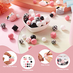 100шт 15 стильные силиконовые бусины SIL-TA0001-19