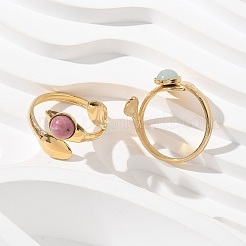 Круглые натуральные смешанные кольца из камня RJEW-C119-05G