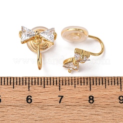 Фурнитура для ушей из латуни с микропаве из кубического циркония KK-F898-18G