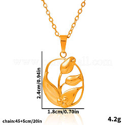 Ожерелья с подвеской в виде цветка из нержавеющей стали 304 для женщин GW0686-2