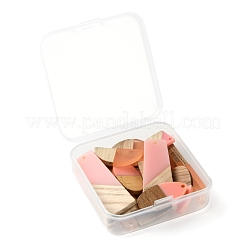 20шт 5 стильные полукруглые подвески из смолы и дерева&nbsp;RESI-LS0001-45