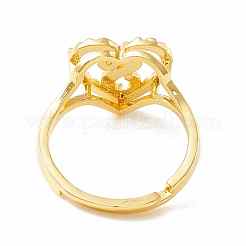 Настоящие 18-каратные позолоченные латунные регулируемые кольца с алфавитом RJEW-M139-18S