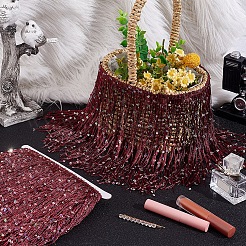 5 м блестящего полиэстерового кружева с кисточками&nbsp;OCOR-OC0001-38B