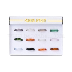 Естественный агат кольца X-RJEW-S042-04-B