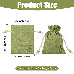 24 borsa con coulisse in tessuto stampato a fiori in 6 colori&nbsp;ABAG-CA0001-22B