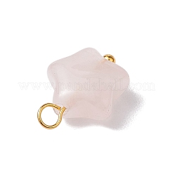 Подвески со звездами из натурального розового кварца и латунными петлями PALLOY-JF02733-01