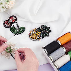 3 шт. 3 аппликации из бисера и страз в виде дерева&nbsp;PATC-GF0001-26