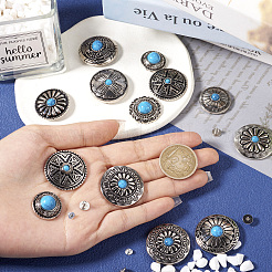 11 style plat rond alliage émail pièce rivets à visser&nbsp;FIND-TA0003-97