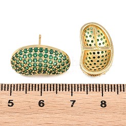 Ottone micro spianare orecchini zirconi&nbsp;EJEW-K324-09G-03