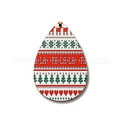 Большие подвески из дерева с односторонним принтом&nbsp;LS-WOOD-H102-03A