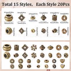 300шт набор бусин из сплава в тибетском стиле 15 стиля&nbsp;FIND-SP0002-16D