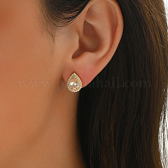 Элегантные серьги-гвоздики из стерлингового серебра s925 с кубическим цирконием JG6162