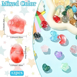 12 шт. 4 вида прозрачных смоляных бусин&nbsp;RESI-YW0005-79