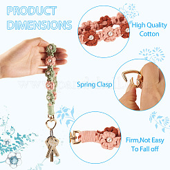 3 шт. хлопчатобумажные плетеные цветочные подвески-украшения&nbsp;AJEW-TA0002-72D