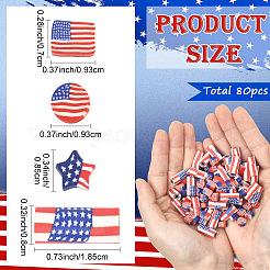 80pcs 4 Arten handgemachte Polymer-Ton-Perlen&nbsp;CLAY-YW0002-71