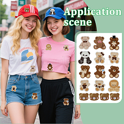 16 шт. полиэстеровые нашивки на одежду&nbsp;PATC-WH0022-55