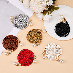 Плетеные ремни из искусственной кожи с искусственным жемчугом&nbsp;AJEW-CP0008-67A