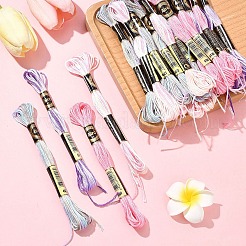 24 моток 4 цвета 6-слойная полиэфирная мулине для вышивания OCOR-FS0001-06