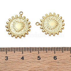 304ステンレスペンダント  イオンプレーティング（ip）  18KGP本金メッキ  太陽のチャーム  19x16x1.5mm  穴：1.4mm&nbsp;SA-CBAF1D5-01G-F