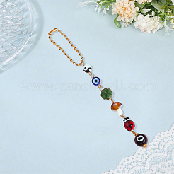 Гриб и сглаз акриловые и лампворк и стеклянные подвесные украшения&nbsp;HJEW-SC00184