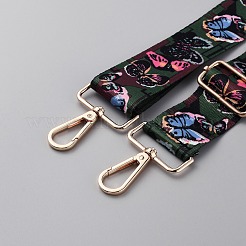 ポリエステル製の調節可能なウェビングバッグストラップ  合金回転式ナスカン付き  ちょうの模様  ショッキングピンク  73~132x3.8cm&nbsp;FIND-WH0137-92B