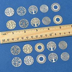 20 шт. 10 стиля стойка покрытие латунь полые соединительные подвески&nbsp;KKC-FS0001-02