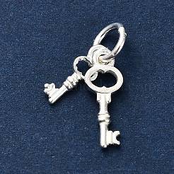 S925 подвески с двойными ключами из стерлингового серебра STER-K183-02B-S