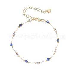 Браслеты ручной работы из бусин из смешанных камней и круглых звеньев из нержавеющей стали 316.&nbsp;BJEW-JB13340