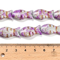 Синтетических нитей бирюзовые бусы&nbsp;TURQ-F019-01G