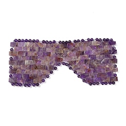 Тканая маска для глаз из натурального аметиста&nbsp;AJEW-P074-11F