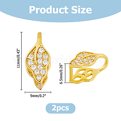 2 шт. 925 подвески из стерлингового серебра с прозрачным кубическим цирконием STER-HS0001-12G
