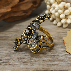 Кольца для женщин из цинкового сплава со стразами&nbsp;UG4795-4