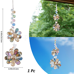 Sonnenfänger mit Blumenmotiv aus Glasperlen&nbsp;AJEW-WH20020-064A