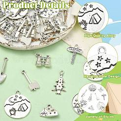 90 pendentif en alliage de style tibétain à thème de camping&nbsp;FIND-CJ0005-64