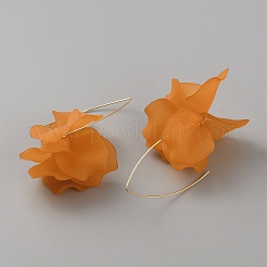 Серьги с подвесками из акрилового цветка&nbsp;EJEW-WH0009-30D