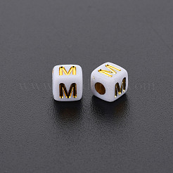 Undurchsichtige weiße Acrylperlen&nbsp;MACR-Q242-010M