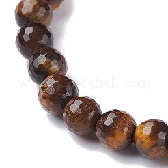 Set di braccialetti elasticizzati con perline rotonde in occhio di tigre naturale&nbsp;BJEW-JB07293