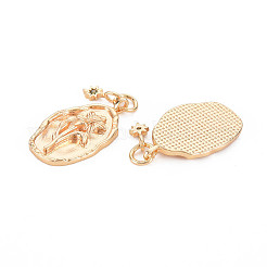 Латунные подвески со стразами из оливина X-KK-S364-220