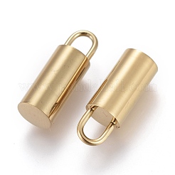 イオンプレーティング（IP）304ステンレスペンダント  ロック  ゴールドカラー  16.5x6mm  穴：3x4mm&nbsp;STAS-I164-003G