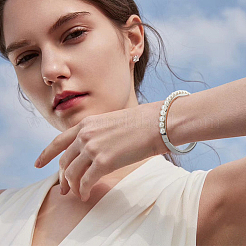 3 шт. браслеты-браслеты в форме яйца из нержавеющей стали 201 с рифленой подвеской STAS-UN0048-68