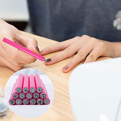15шт 15 стиля пластиковых ручек-штампов для нейл-арта TOOL-WH0165-08
