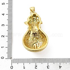 Pendentifs en laiton sertis de micro-pavés de zircones cubiques transparentes et vertes&nbsp;KK-H279-02G