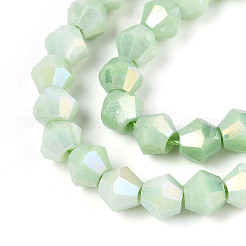 Антикоррозийные гальванические биконические стеклянные бусины EGLA-T021-6mm-16-06