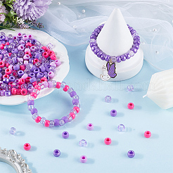 600 шт. 6-х цветные непрозрачные и прозрачные пластиковые бусины&nbsp;KY-SC0002-34