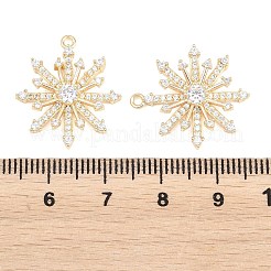 Weihnachtsanhänger aus Messing mit Mikropflaster und klaren Zirkonia&nbsp;KK-H287-05G