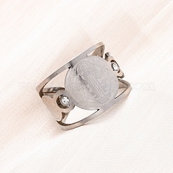 Кольца-манжеты Saint Benedict из нержавеющей стали 304 со стразами RJEW-M069-01P