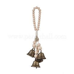 Decorazioni con campanella in ferro e ciondolo in lega in stile tibetano&nbsp;HJEW-JM003371-01