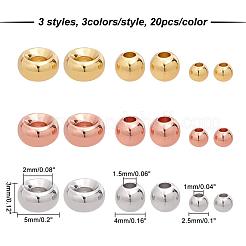 180 шт. латунные бусины 3-х размеров KK-CA0001-59