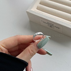 925 серебряное кольцо на палец с рисунком рыбьей чешуи RJEW-Q814-13S